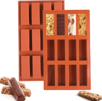 Produktbild von 2 Stš¹ck mš¹sliriegel backform Silikon, 12 Mulden riegel silikonform, antihaft silikonform riegel, rechteckige mš¹sliriegelform fš¹r Energieriegel, Brownies, K?sekuchen, Muffins, Pudding und mehr.