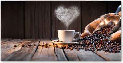Produktbild von Tulup® Leinwandbild -100x50 cm - Wandkunst - Drucke auf Leinwand - Leinwanddruck  - Essen & Getränke - Braun - Kaffee Tasse
