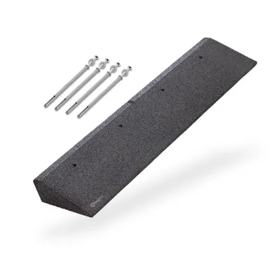 Produktbild von bepco Bordsteinkanten-Rampe – Schwarz, mit eingelagerten Unterlegscheiben zur Befestigung, je 100 cm lang, 8 cm hoch, mit Befestigungsmaterial