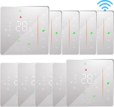 Produktbild von 10X WiFi Intelligent Raumthermostat Thermostat, Warmwasserbereitung, wifi fußbodenheizung APP Control Voice Heizung Kompatibel mit Alexa/Google für zu Hause 5A - weiß