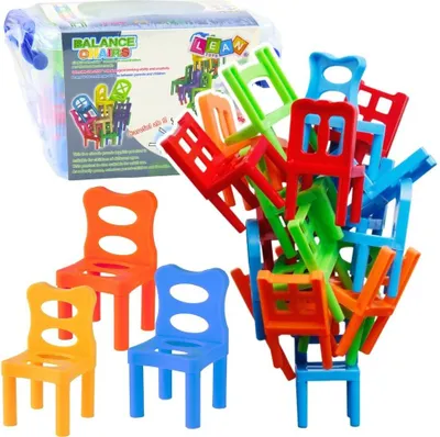 Produktbild von Fallende Stühle Balancierspiel 36 Stück Farbig