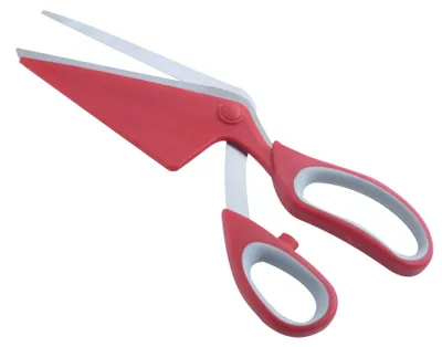 Pizzaschere und -heber aus Stahl, Softgriff, silber, 27 cm