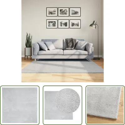 Immagine prodotto di The Living Store Tappeto HUARTE a pelo corto morbido e lavabile grigio 160x160 cm