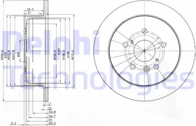Produktbild von 2x DELPHI Bremsscheibe BG3779 für TOYOTA PREVIA (MCR3_ ACR3_ CLR3_) 68 8mm