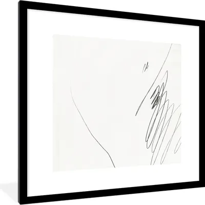 Produktbild von MuchoWow® Gerahmtes Poster Schwarz - Streifen - Design - Abstrakt 40x40 cm - Poster mit Schwarzem Bilderrahmen Wandposter Rahmen Foto Bilder - Poster - Plakat im Rahmen