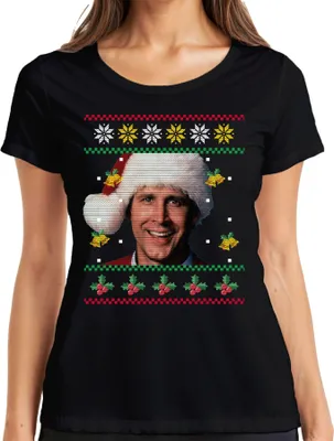 Obrázek produktu pro Clark Christmas at the Griswolds - Ošklivý vánoční svetr - dámské tričko, černá, S