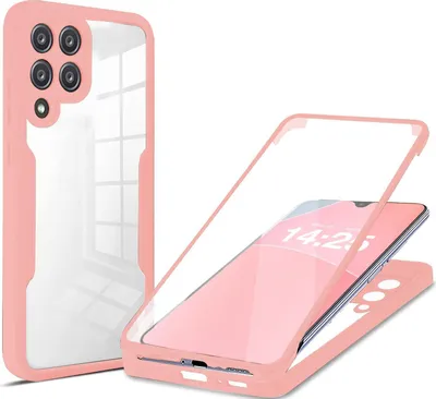 Produktbild von 360 Grad Rundum Schutz Handyhülle für Samsung Galaxy A12 Full Cover Vollschutz Case Farbe: Rose