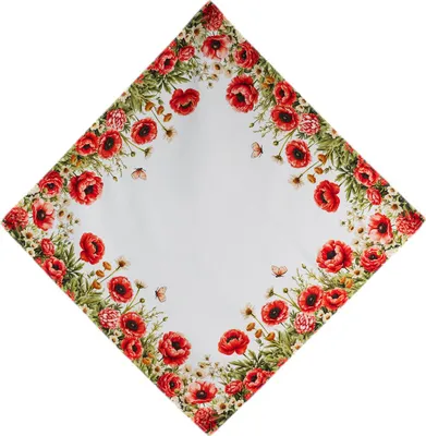 Produktbild von Tischdecke Tischläufer Druck Mohnblumen Frühling 85 x 85 cm
