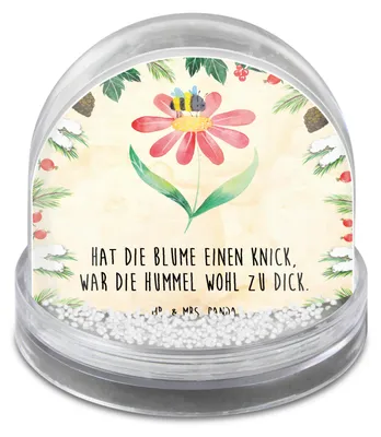 Produktbild von Mr. & Mrs. Panda Weihnachts Schneekugel Hummel Blume - Naturpapier - Geschenk, Dekokugel, Modern, Hummeln, schnee kugel, dekoartikel, Natur, Biene, wasserkugel, Wespe