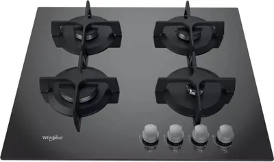 Image de Table de cuisson gaz 60cm 4 feux noir - Whirlpool - AGR555MRFR -