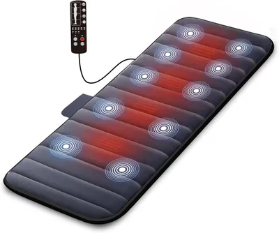 Imagen del producto de Almohadilla de masaje eléctrica con 10 motores de vibración y función de calentamiento con 2 elementos calefactores