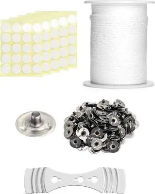 Productafbeelding van DIY-set voor het maken van kaarsenkernen, met metalen basis en rookonderdrukkingsmiddel