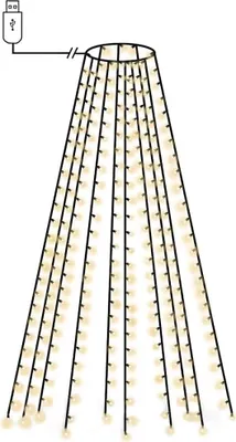 Obrázok produktu pre vidaXL Svetelná sieť na vianočný stromček s 250 LED diódami 250 cm
