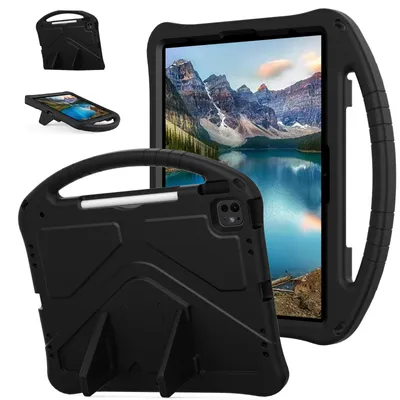Obrázek produktu pro Dětské pouzdro pro iPad Pro 11 2025 11" M5, EVA lehké nárazuvzdorné pouzdro s skládacím stojánkem a rukojetí Černá