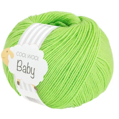 Produktbild von Lana Grossa COOL WOOL BABY 50 g sanfte Babywolle, super fein, atmungsaktiv 220 m Farbe 319 - Frühlingsgrün
