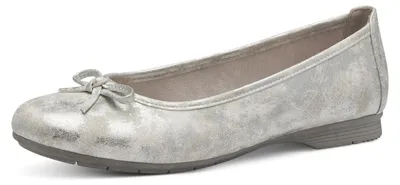 Productafbeelding van Jana dames balletjesschoenen met strik, veganistisch, wit/zilver, maat 37