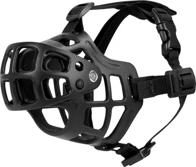 Produktbild von Weicher Nylon-Gummi-Silikon-Hundemaulkorb mit reflektierenden Streifen Größe L Schwarz Maulkorb