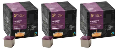 Produktbild von Tchibo Qbo Espresso Oro Tolima Premium Kaffeekapseln, 81 - 3x27 Kapseln Stück (Espresso, Intensität 7/10, vollmundig mit Röstaromen), nachhaltig, aus 70% nachwachsenden Rohstoffen