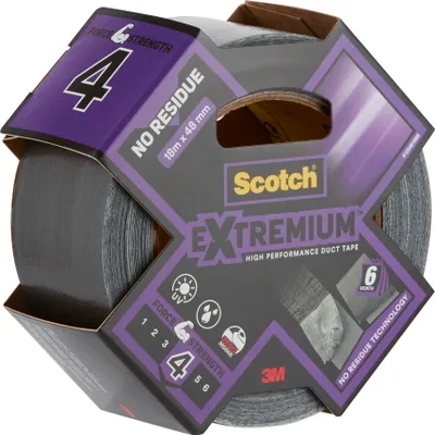 Produktbild von Scotch® Extremium™ No Residue Hochleistungs-Gewebeklebeband, 18,2 m x 48 mm, 1 Rolle/Pake