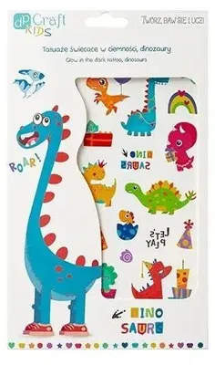 Image de Tatouages phosphorescents « dinosaures » (2 feuilles) - Dalprint dpCraft