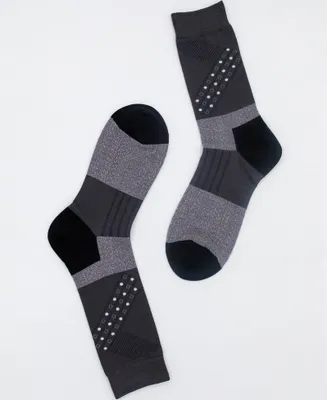 Produktbild von MEGAGROUP 2 Paar Casual Socken Stricksocken Größe 39-42 grau und schwarz