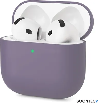 Immagine prodotto di SOONTEC Custodia per AirPods 4 Generation Case Custodia protettiva in silicone Custodia per cuffie Slim Cover in lavanda