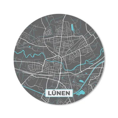 Produktbild von MuchoWow® Mauspad Mousepad Stadtplan - Karte - Lünen - Blau - Deutschland - Karte 20x20 cm - Mousepads - Maus Mat - Pad - Mausunterlage - Schreibtischmatte