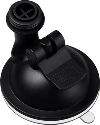A black suction cup mount with an adjustable arm and a threaded connector at the top.
