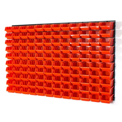 Image de 120 bacs gerbables avec étagère murale 120 x 80 cm | étagère murale de stockage