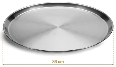 Obrázok produktu pre Okrúhly podnos, nehrdzavejúca oceľ, 36 cm, pre kuchyňu