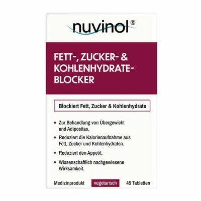Image de Nuvinol - Inhibiteur de graisses, de sucres et de glucides. Comprimés, 45 pièces