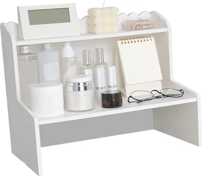 Produktbild von Desktop Holz Display Regal Schreibtisch Multi Layer Storage Rack Mini Bookshelf Cosmetics Organizer L