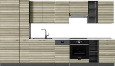Immagine prodotto di Cucina componibile Vicco Fame-Line Pannello in rovere/antracite 355 cm , PL Marmo, Model 51476