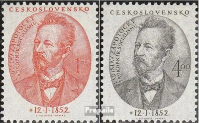 Produktbild von Briefmarken Tschechoslowakei 1952 Mi 701-702 (kompl.Ausg.) postfrisch Zapotocky