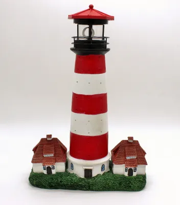 Produktbild von Solarleuchte, Solarlampe Leuchtturm rot WESTERHEVER, Gartenbeleuchtung, mit Dämmerungssensor, gigantische 40 cm hoch, wunderschöne Gartendeko.