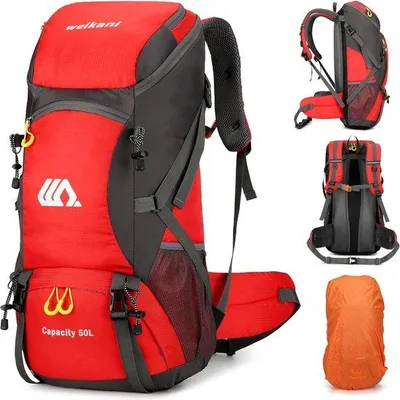 Obrázek produktu pro Voděodolný 50l trekový batoh pro outdoorové aktivity, turistiku a cestování