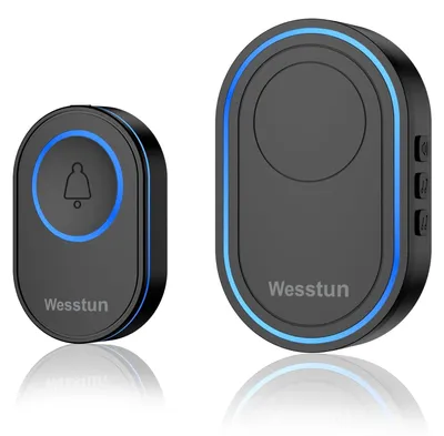 Immagine prodotto di Campanello senza fili - Campanello wireless - 39 melodie - Nero