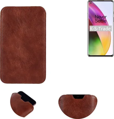 Produktbild von K-S-Trade Schutzhülle Handyhülle kompatibel mit OnePlus 8 Handytasche Kunstleder Sleeve in braun