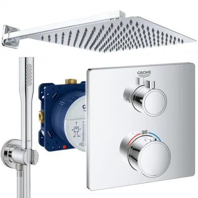 Produktbild von Grohe und Jowi Unterputz Duschsystem, mit Grohtherm Thermostat, 300x300mm Kopfbrause