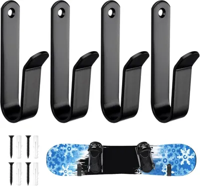 Imagen del producto de Soporte para esquíes, snowboard, skateboard y longboard, 2 unidades, ajustable, para almacenamiento