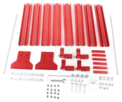 Führungsschienenset 90° für Kreissäge, Aluminium, 8 Schienen