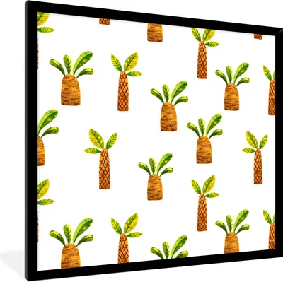 Produktbild von MuchoWow® Gerahmtes Poster Dschungel - Design - Palme 40x40 cm - Poster mit Schwarzem Bilderrahmen Wandposter Rahmen Foto Bilder - Mit Rahmen - Wanddekoration Schlafzimmer