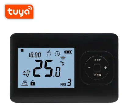 Zdjęcie produktu dla Bezprzewodowy termostat pokojowy BOT WiFi Tuya RT9 10A, czarny