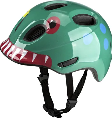 Produktbild von KED Meggy Spark Kinderfahrradhelm, Inmold, 360° Verstellsystem, Reflektoren, Insektenschutznetz, Leicht, Verstellbar, Germany : monster green : S (45-50 cm)
