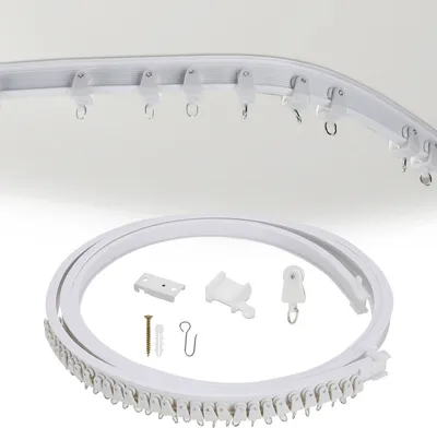 Produktbild von Jopassy Gardinenschiene Biegbar Flexibel Vorhangschiene + 30 Rollen Haken Side Clamping,3M