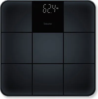 Obrázek produktu pro Váha Beurer GS 235, do 180 kg, velká čísla, tvrzené sklo, Magic LED, protiskluzový povrch, černá