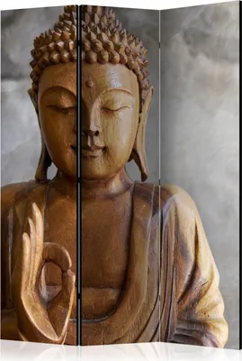 Produktbild von 3-teiliger Doppelseitiger Vlies Paravent - Buddha 135x172 cm Orient b-B-0193-z-b