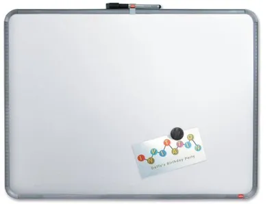Produktbild von Weißwandtafel Slimline Stahl magnetisch Kunststoffrahmen 580x430mm silber Packung mit 6 Stück