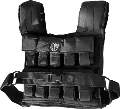 Image de Gilet lesté - Gilet d'entraînement - Entraînement de force à domicile - Poids réglable - Jusqu'à 30 kg - Noir