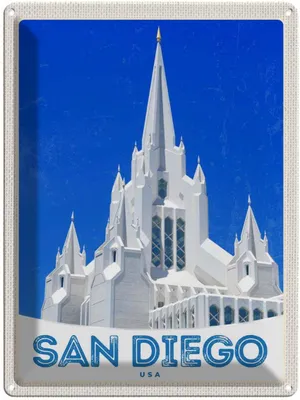 Produktbild von vianmo Blechschild 40x30 cm San Diego USA Urlaub Amerika Architektur Bildmotiv Reisemotiv Abenteuer Reisen